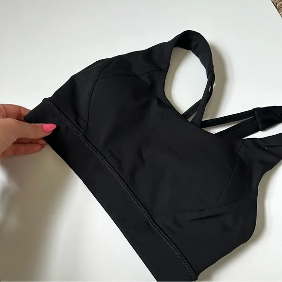 LULULEMON ATHLETICA BLACK SPORTS BRA ENERGY STRAPPY SIZE 4 WORKOUT TRENDING - Picture 11 of 11
